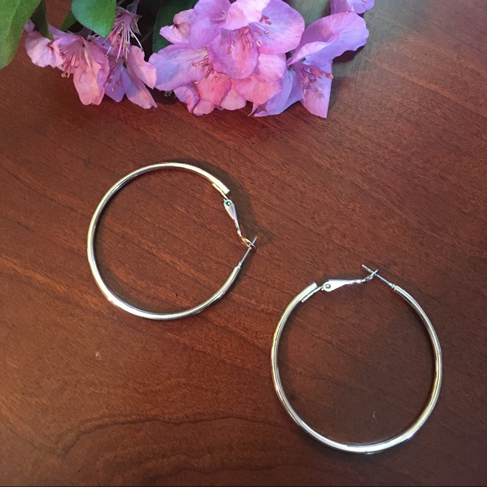 Large real gold hoops